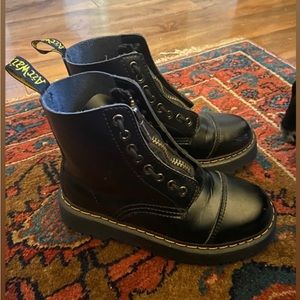 Dr. Martens Black Leather Moto Boots